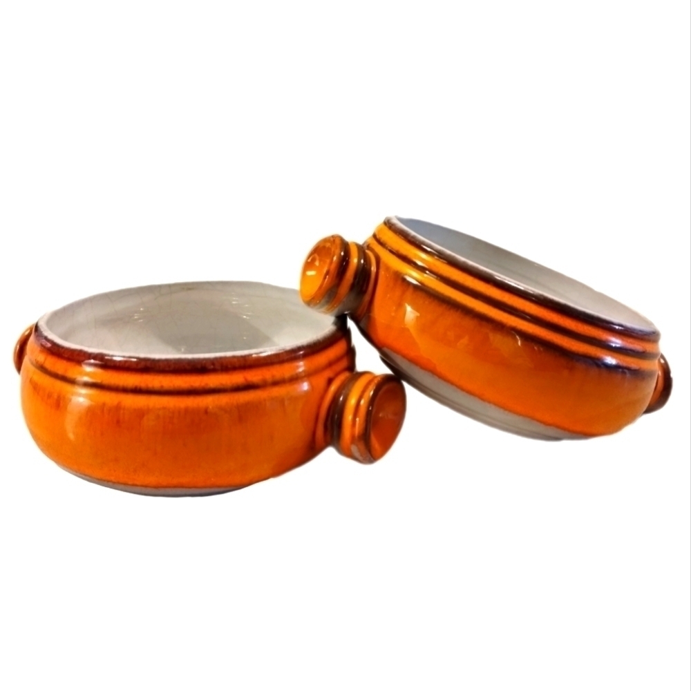 Jean Cartier Beauceware Le Flambé Studio Pottery Bowls – Pair